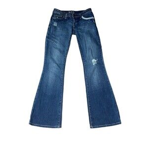575 Los Angeles Women’s 23 Blue Bootcut Distressed Flare Denim Jeans 26x31